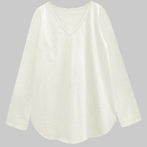 Scoop-neck long -sleev-tee